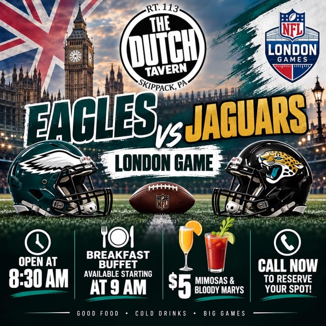 Eagles VS Jaguars London Series at Dutch Cottage Tavern in Philadelphia, PA